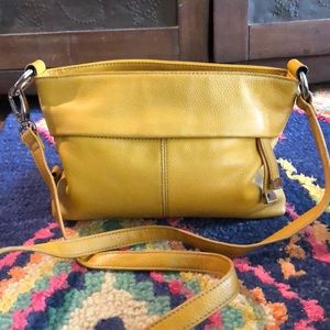 Purse Mustard leather cross over hand bag